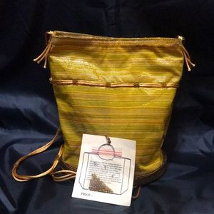 Meeks Sassy Evening Bucket Bag. New Cotton Metallic Bag